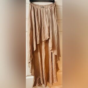 Love Culture Asymmetrical Tiered Maxi Skirt - Taupe